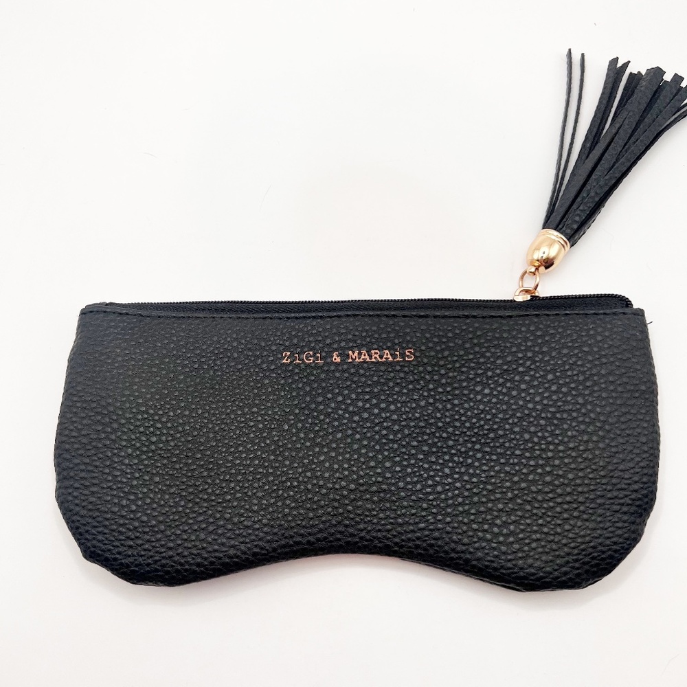 ZIGI & MARAiS Faux Leather Glasses Pouch Black and Gold New